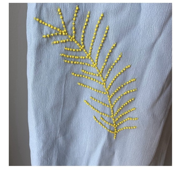 New Ciebon Dress Light‎ Blue Yellow Beaded Flowy Size Small $140 Org - Picture 3 of 4